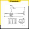 Bản vẽ kỹ thuật của Quạt trần Panasonic 3 cánh F-60MZ2-MS