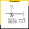 Bản vẽ kỹ thuật của Quạt trần Panasonic 3 cánh F-60MZ2-L