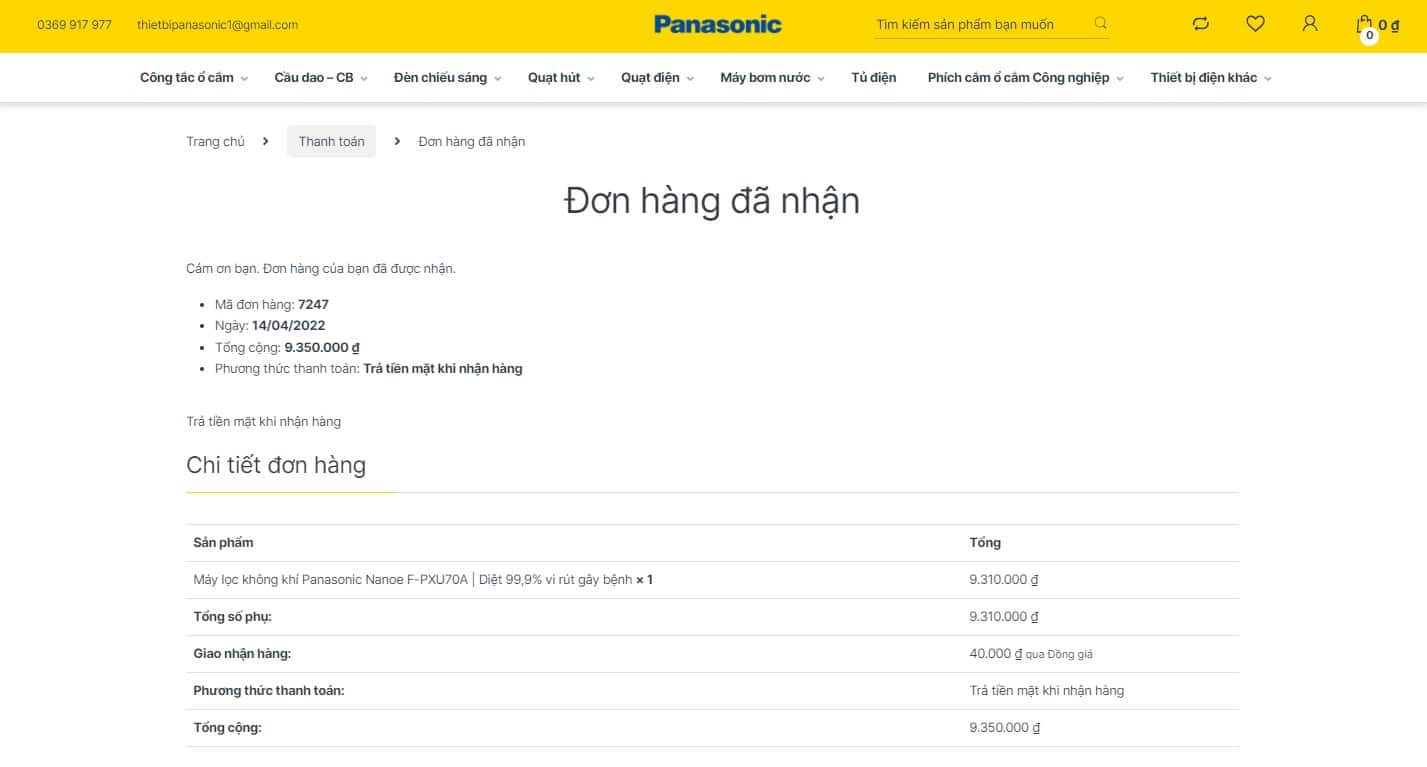 Hướng dẫn thanh toán tại thietbidiennanoco.vn