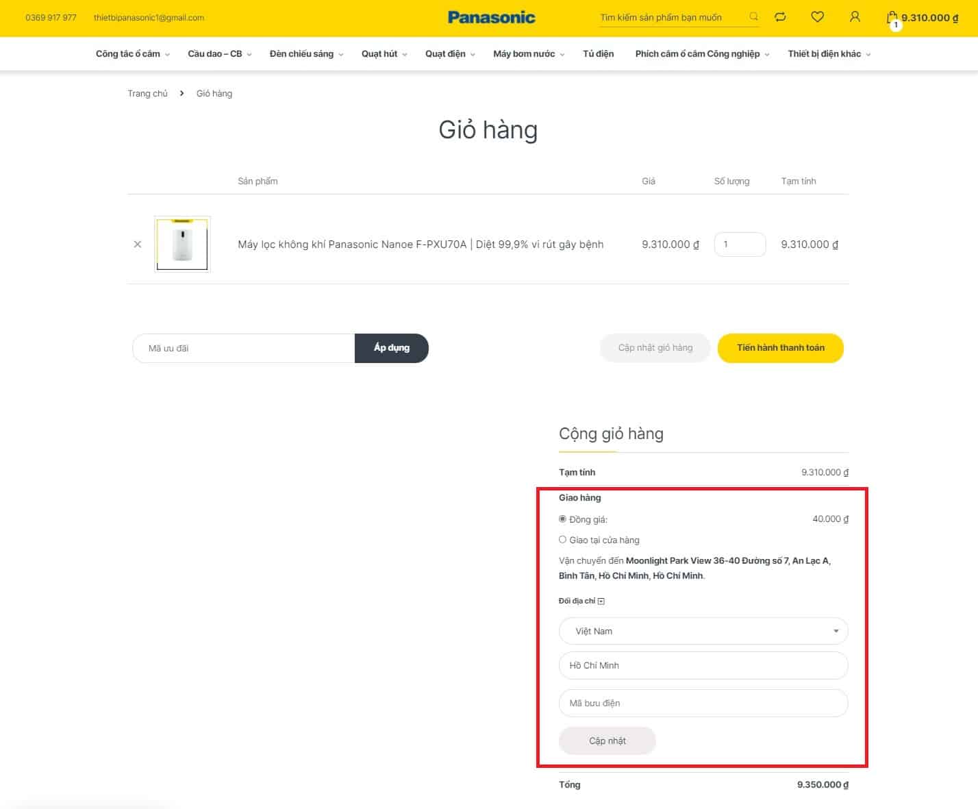 Hướng dẫn thanh toán tại thietbidiennanoco.vn
