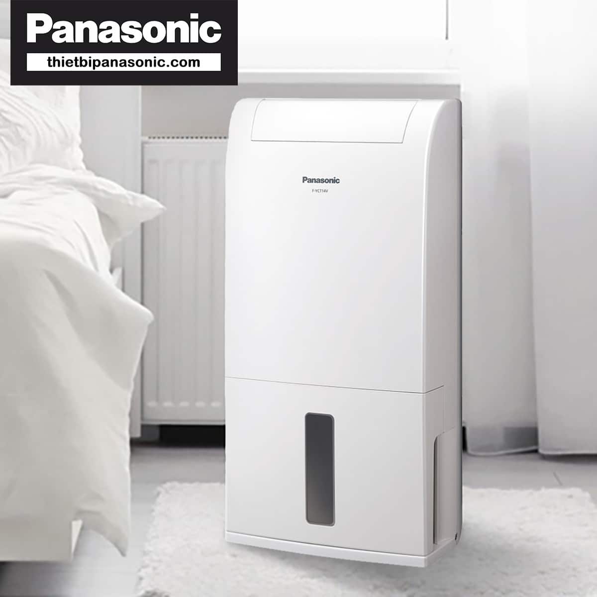 Máy hút ẩm Panasonic F-YCT14V có thiết kế đơn giản hiện đại phù hợp mọi không gian