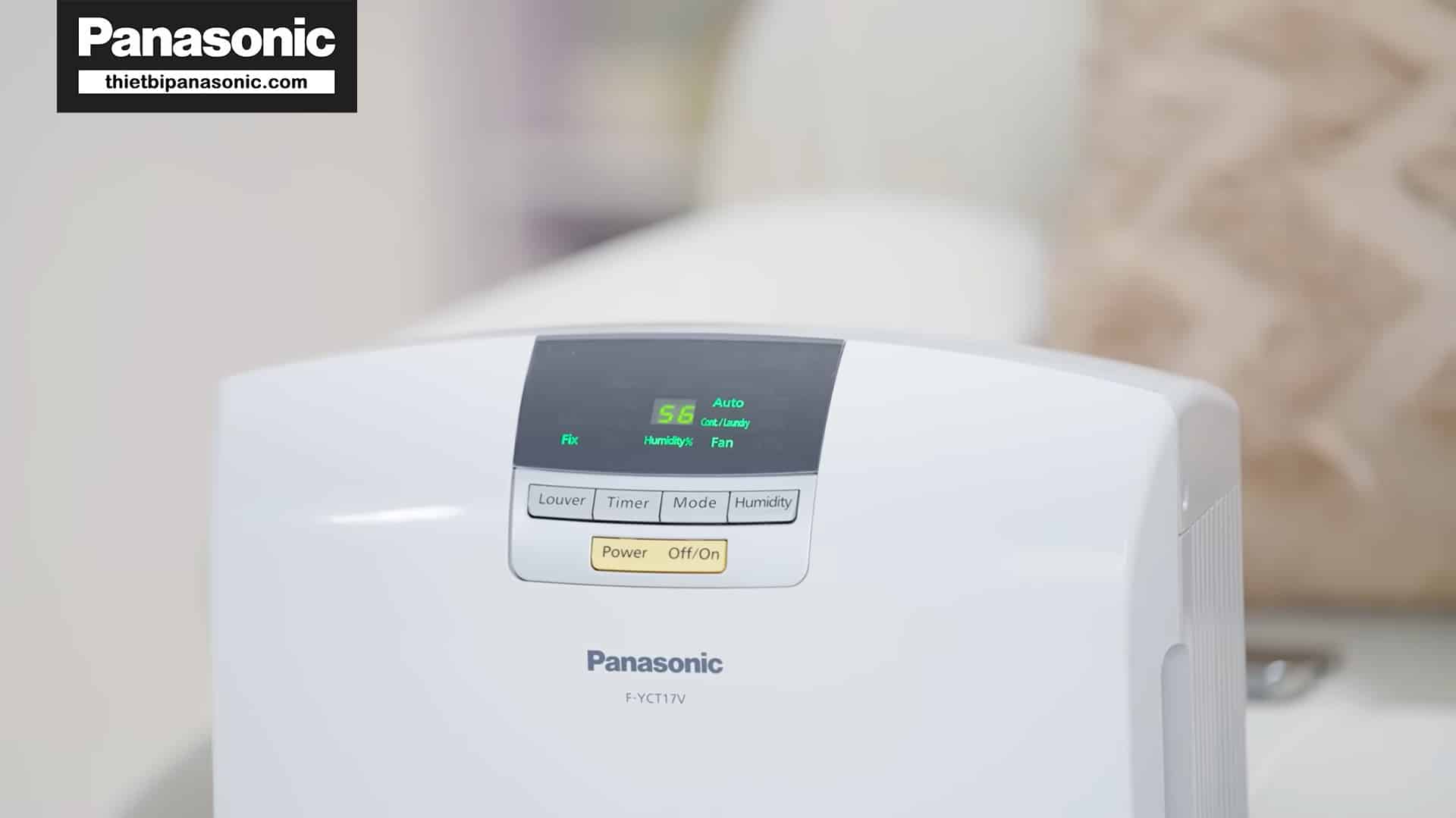 Khu vực điều khiển của Máy hút ẩm Panasonic F-YCT17V