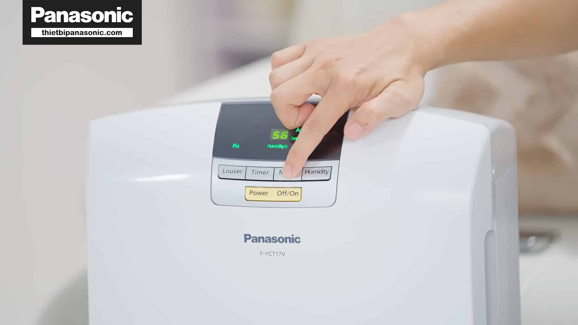 Dễ dàng sử dụng với các phím bấm được thể hiện trực quan trên thân Máy hút ẩm Panasonic F-YCT17V