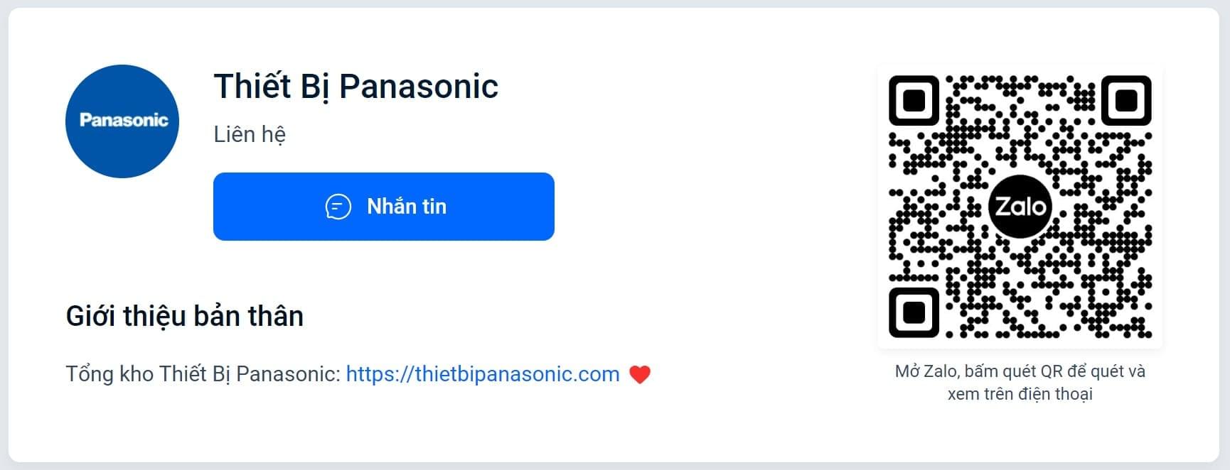 Zalo Tổng kho Thiết Bị Điện Panasonic