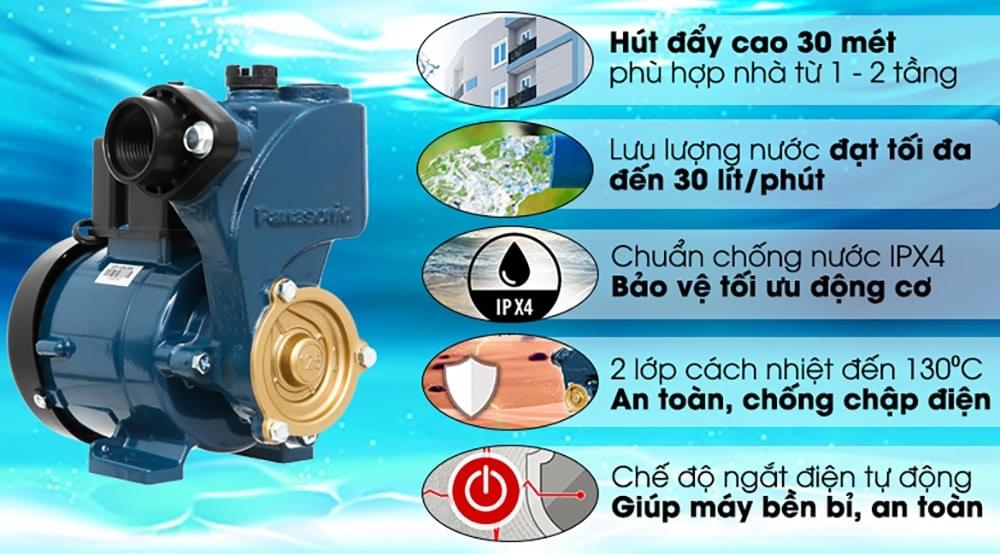Ưu điểm nổi bật của máy bơm Panasonic 125W GP-129JXK-SV5