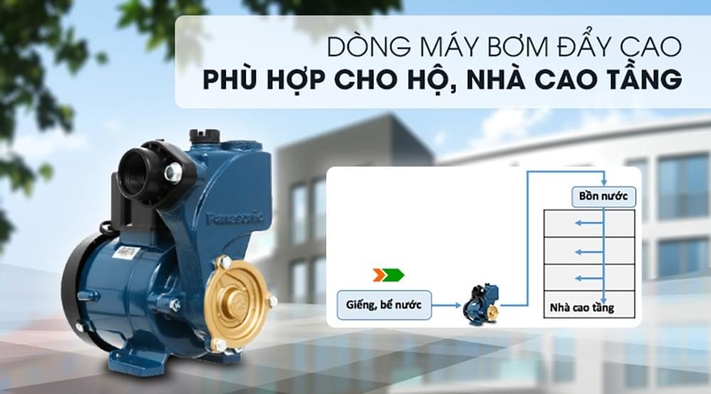 Máy bơm đẩy cao Panasonic GP-129JXK-NV5 là dòng bơm đẩy cao có sẵn phích cắm tiện lợi