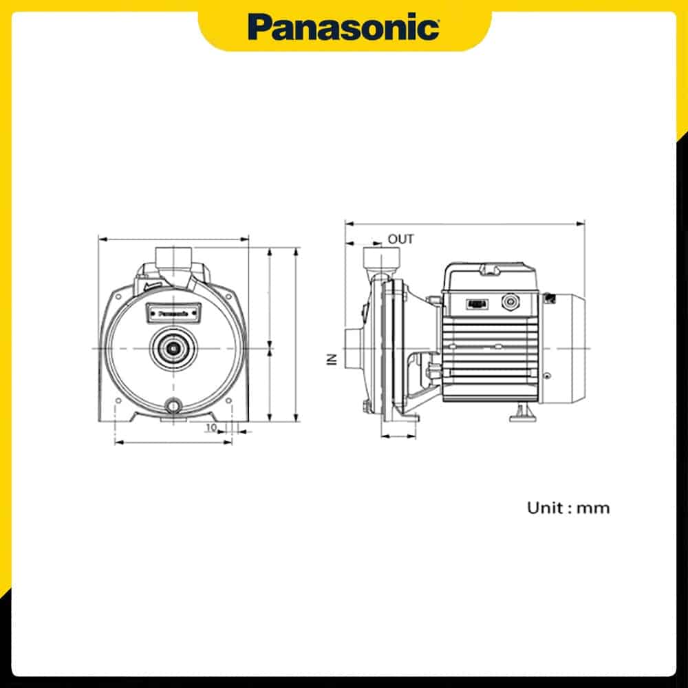 Bản vẽ kỹ thuật của máy bơm nước 2 ngựa Panasonic GP-20HCN1SVN
