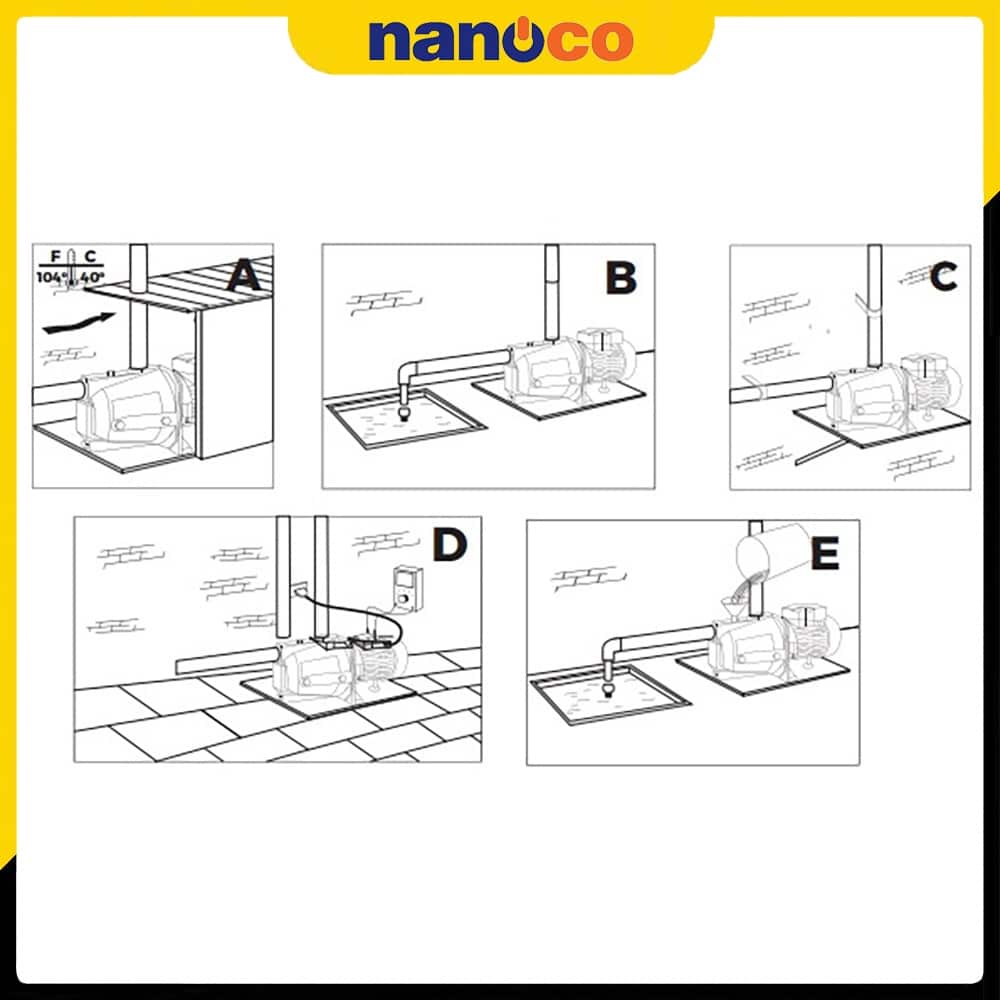Hướng dẫn lắp đặt máy bơm Nanoco đầu Jet NJET750 1 ngựa