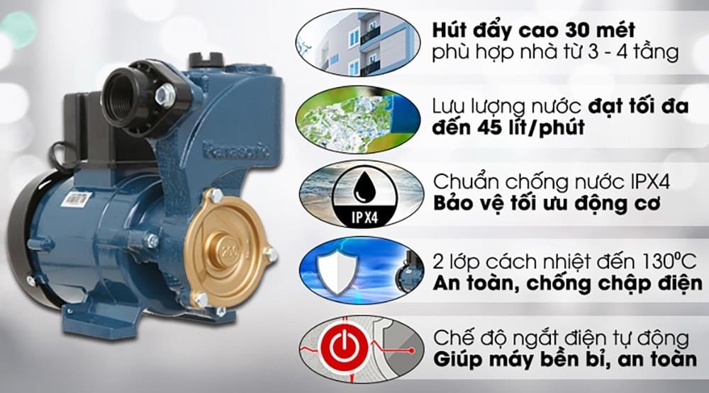 Những ưu điểm nổi bật của Máy bơm đẩy cao Panasonic GP-200JXK-NV5