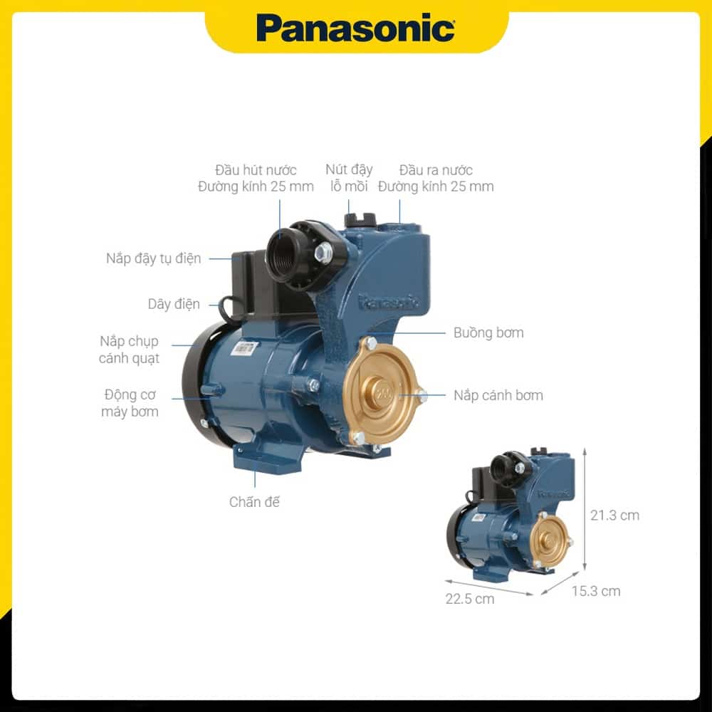 Kích thước của Máy bơm đẩy cao Panasonic GP-200JXK-NV5