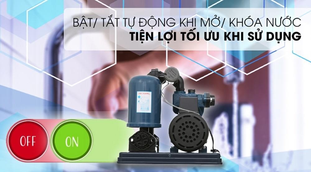 Máy bơm tự động tăng áp Panasonic A-130JACK 125W có khả năng bật/tắt tự động khi mở/khóa nước vô cùng tiện lợi
