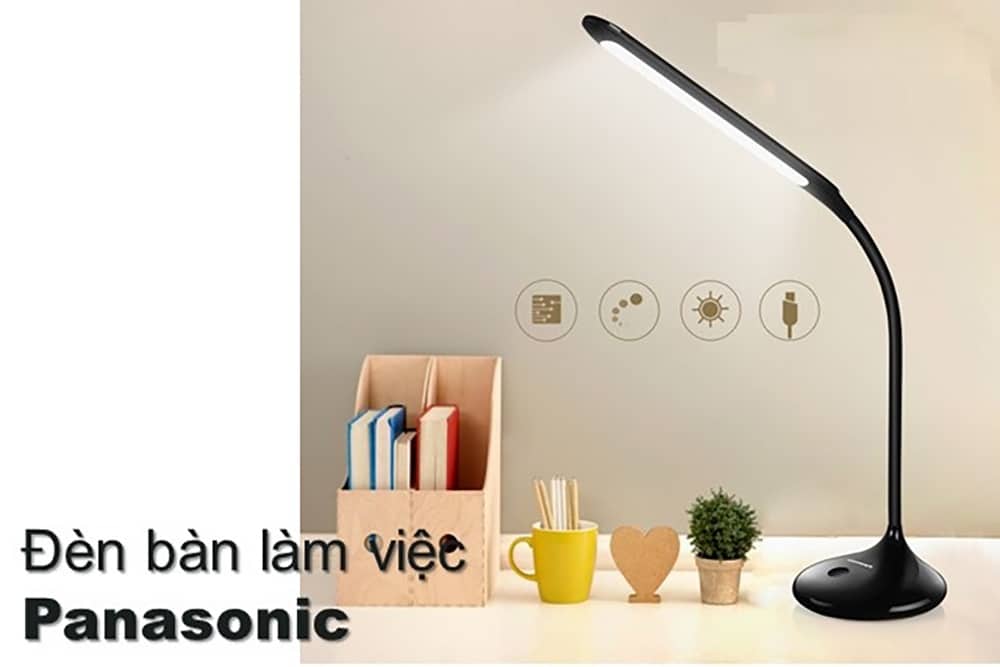 Đèn bàn làm việc Panasonic được sử dụng rộng rãi nhờ thiết kế hiện đại và nhỏ gọn chiếm ít không gian