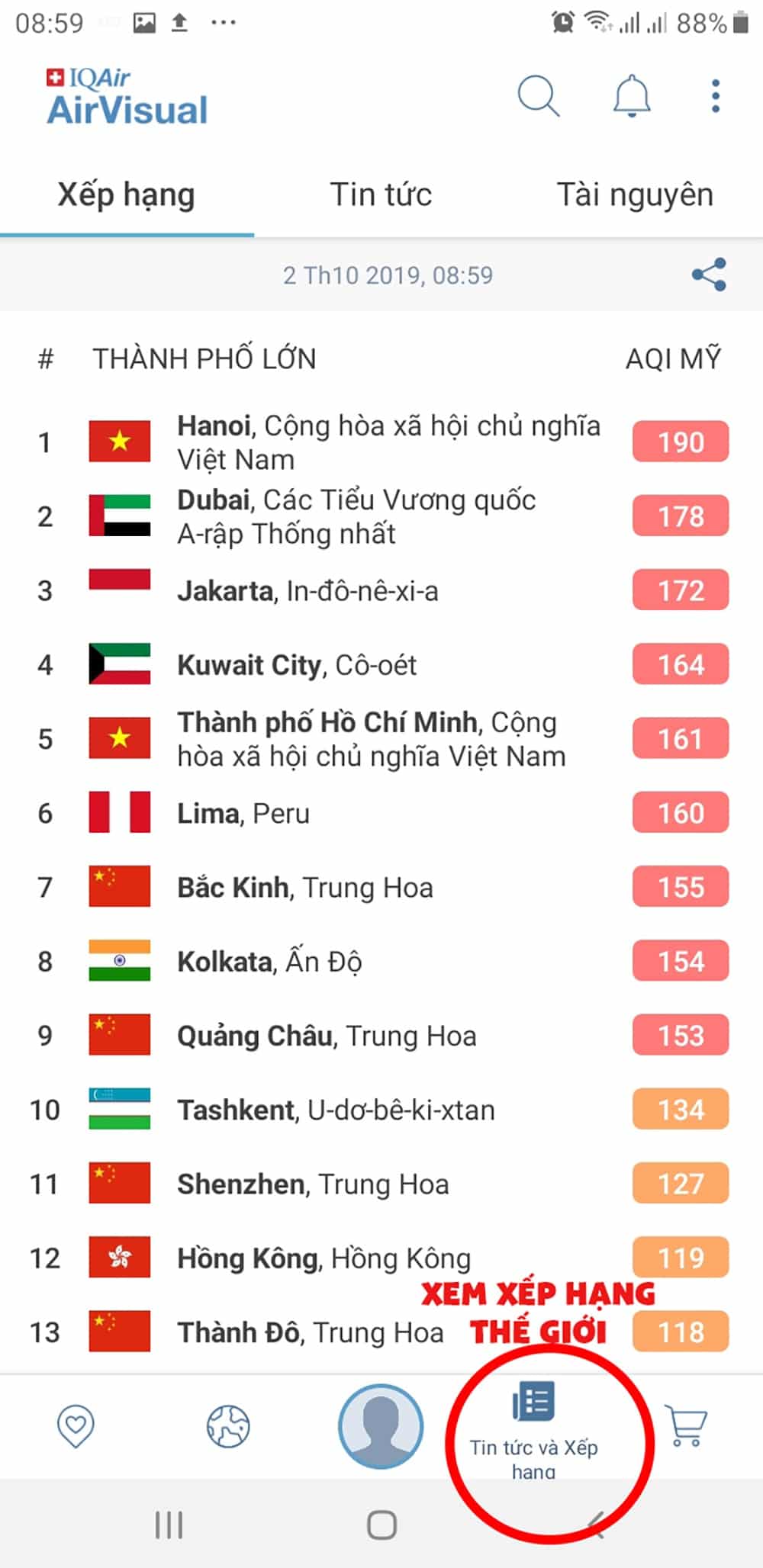 Hướng dẫn kiểm tra mức độ ô nhiễm không khí bằng AirVisual