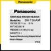 Tem thông số được dán trên thân của Máy nước nóng gián tiếp Panasonic DH-15HBMVW 15L