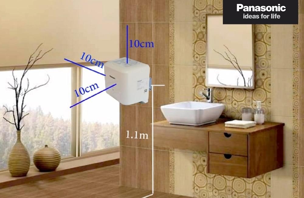 Ví trí lắp dặt Máy sấy tay Panasonic FJ-T09B3 trong nhà vệ sinh