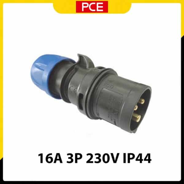 Phích cắm công nghiệp 16A 3 pha PCE F013-6ECO 3P 16A 230V 6H IP44
