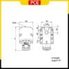 Bản vẽ kích thước của Ổ cắm công nghiệp 16A 1 pha PCE F113-6