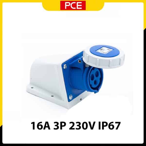 Ổ cắm công nghiệp 3P 16A PCE F1132-6 gắn nổi