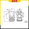 Bản vẽ kích thước của Ổ cắm công nghiệp 3P 16A PCE F1132-6