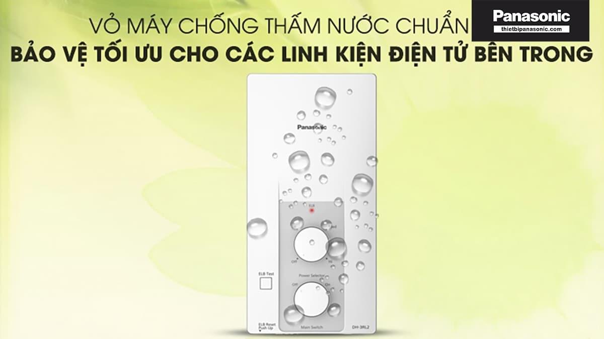 Vỏ bên ngoài của Máy nước nóng trực tiếp Panasonic DH-3RL2VH đạt chuẩn chống thấm nước IP25 giúp bảo vệ tối ưu cho các linh kiện điện tử bên trong.