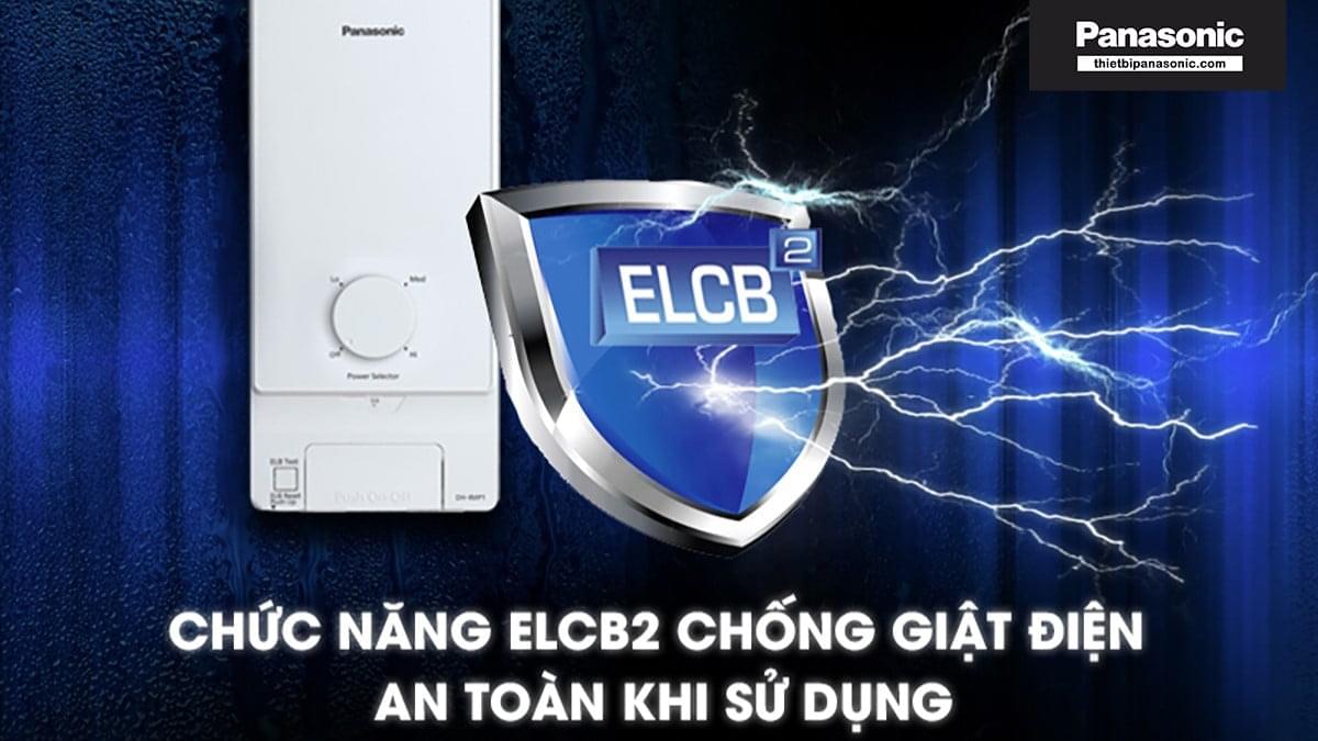 Chức năng ELCB2 trên Bình nước nóng trực tiếp Panasonic DH-4MS1VW chống giật điện đảm bảo an toàn quyệt đối khi sử dụng.