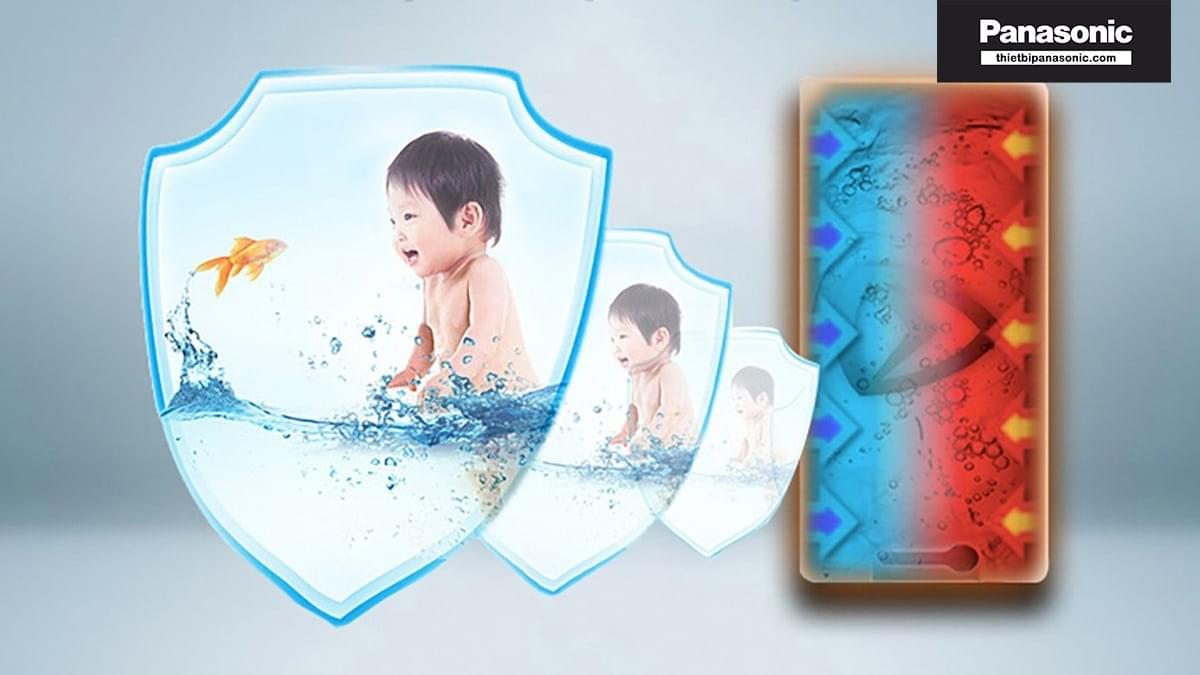 Máy nước nóng Panasonic DH-4MS1VW được trang bị tính năng khắt điện khi nhiệt độ nước đạt 51 độ C đảm bảo an toàn cho da