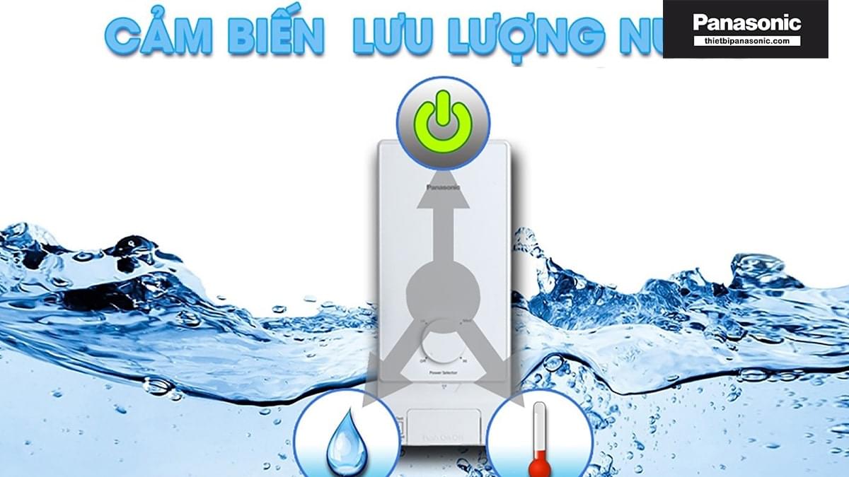 Cảm biến lưu lượng nước hiện đại được trang bị trên Bình nước nóng Panasonic DH-4MS1VW