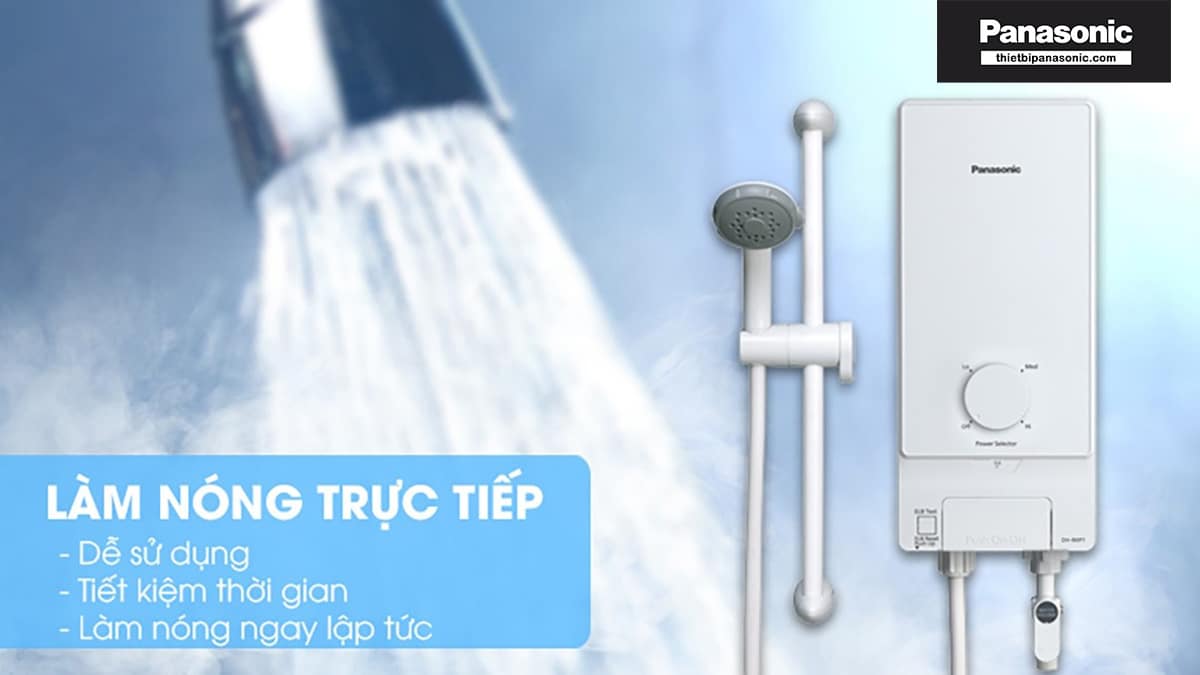 Máy nước nóng trực tiếp Panasonic DH-4MS1VW làm nóng nước ngay lập tức giúp tiết kiệm thời gian