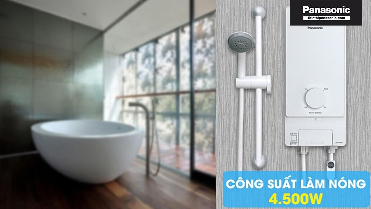 Máy nước nóng Panasonic DH-4MS1VW có công suất làm nóng cực đại lên đến 4500W