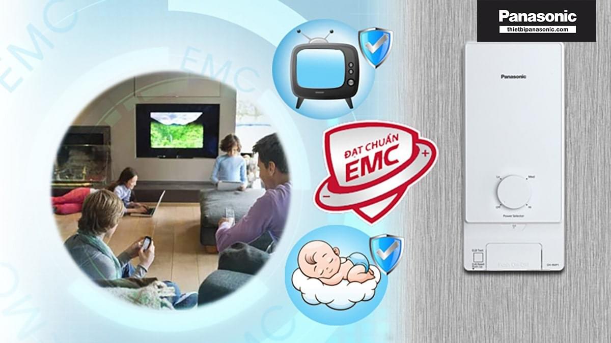 Máy tắm nước nóng Panasonic DH-4MS1VW được chuẩn tương thích điện từ EMC không gây nhiễu sóng với các thiết bị điện tử khác trong nhà