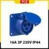 Ổ cắm gắn âm PCE dạng thẳng F313-6 | 3P 16A 230V 6H IP44