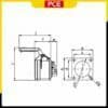 Bản vẽ kích thước của Ổ cắm âm dạng thẳng PCE F313-6