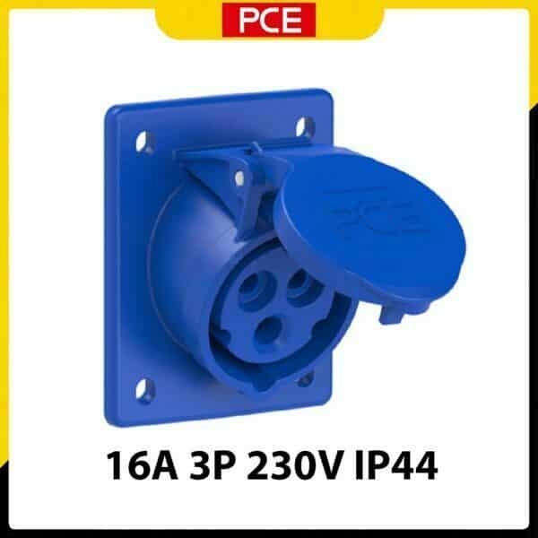 Ổ cắm gắn âm PCE dạng nghiêng F413-6 | 3P 16A 230V 6H IP44