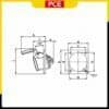 Bản vẽ kích thước của Ổ cắm âm dạng nghiêng PCE F413-6