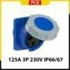 Ổ cắm gắn âm kín nước PCE dạng nghiêng F443-6 | 3P 125A 230V 6H IP66/67