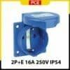 Ổ cắm âm có nắp PCE F1050-0B 2P+E 16A 250V IP54