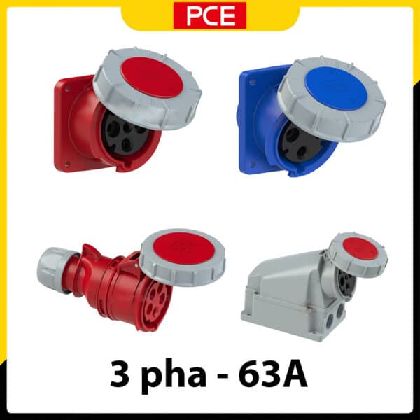 Ổ cắm công nghiệp 3 pha 63A