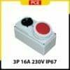 Ổ cắm công nghiệp kèm công tắc loại kín nước PCE F61132-6 | 3P 16A 230V 6H IP67