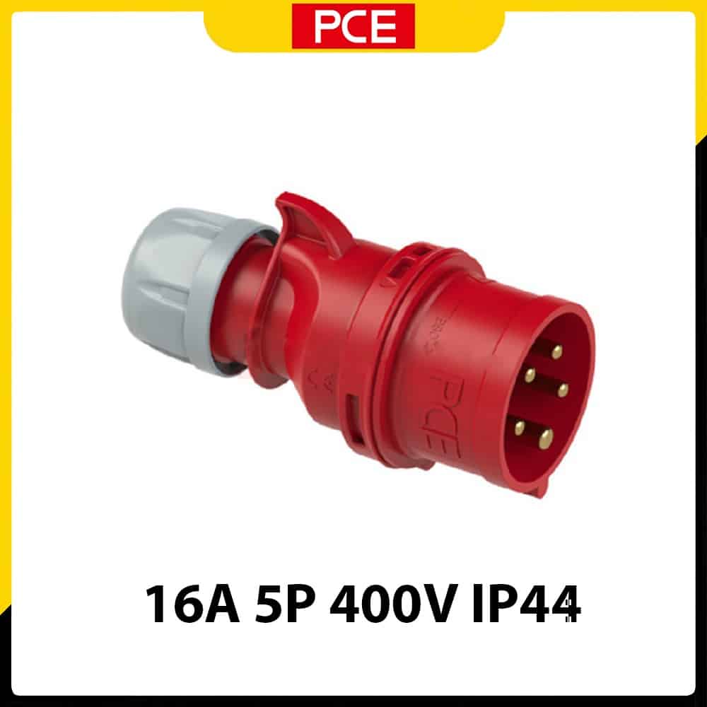 Phích cắm di dộng PCE F015-6 | 5P 16A 400V 6H IP44