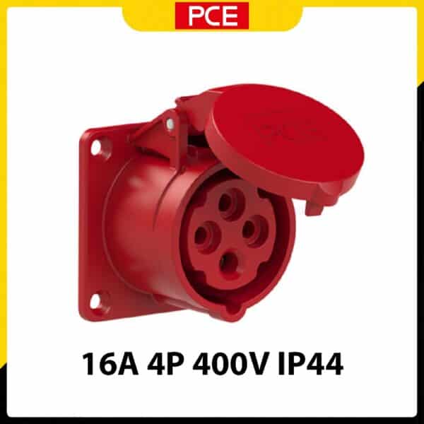 F314-6 - Ổ cắm gắn âm PCE dạng thẳng 4P 16A IP44