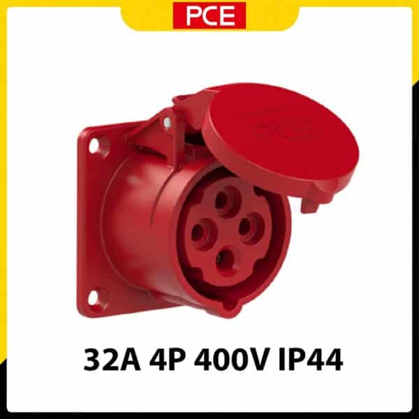 F324-6 - Ổ cắm gắn âm PCE dạng thẳng 4P 32A IP44