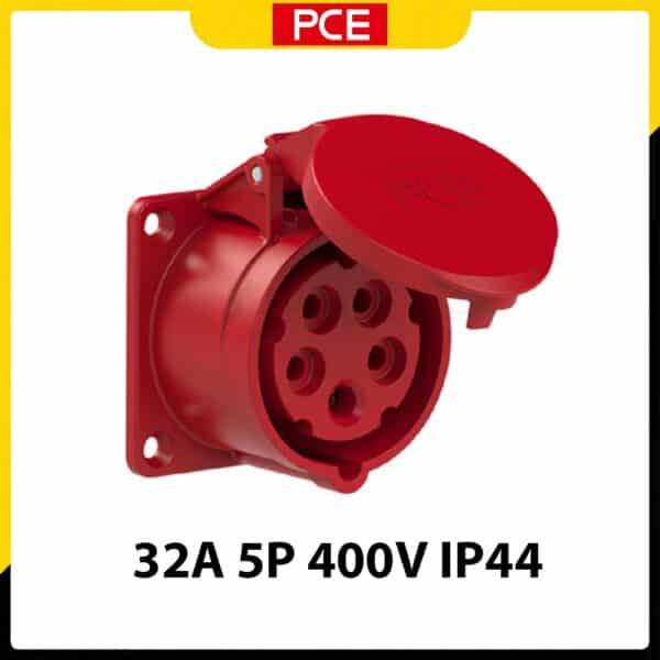 F325-6 - Ổ cắm gắn âm PCE dạng thẳng 5P 32A IP44