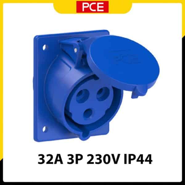 F423-6 - Ổ cắm gắn âm PCE dạng nghiêng 3P 32A 230V 6H IP44