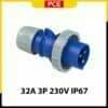 F0232-6 - Phích cắm di động kín nước 32A 3P 230V 6H IP67 | PCE