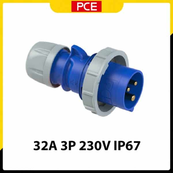 F0232-6 - Phích cắm di động kín nước 32A 3P 230V 6H IP67 | PCE