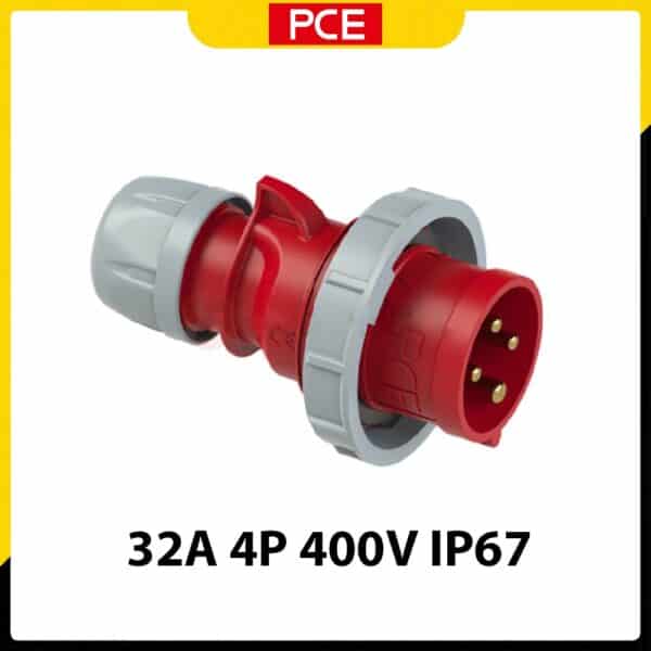 F0242-6 - Phích cắm di động kín nước 32A 4P 400V 6H IP67 | PCE
