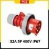 F0252-6 - Phích cắm di động kín nước 32A 5P 400V 6H IP67 | PCE