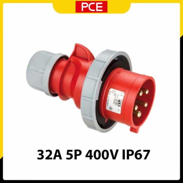 F0252-6 - Phích cắm di động kín nước 32A 5P 400V 6H IP67 | PCE