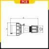 Bản vẽ của Phích cắm công nghiệp kín nước 125A 3P 230V 6H IP67 PCE F043-6