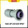 F0822-10V - Phích cắm di động kín nước 16A 2P 24/42V 10H IP67 | PCE